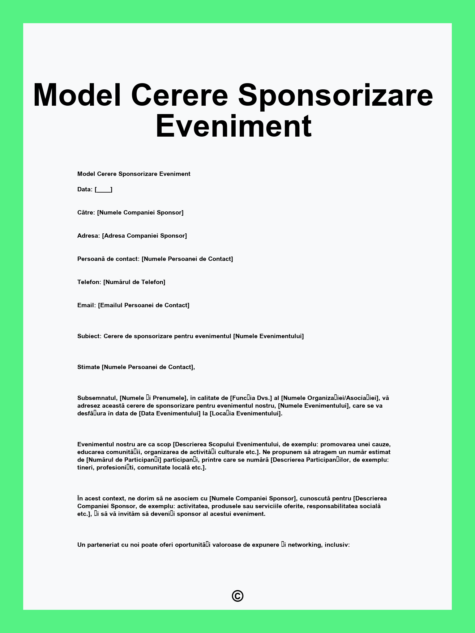Model Cerere Sponsorizare Eveniment
